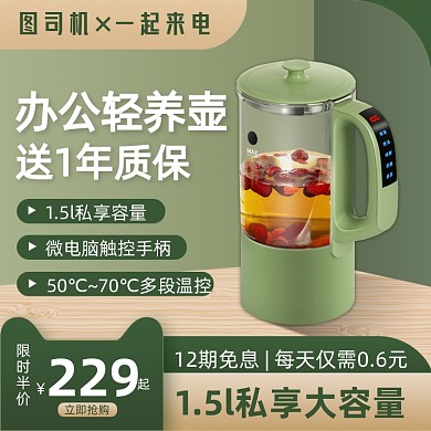 养生壶电器小家电清新主图直通车