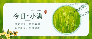小满二十四节气绿色小麦成熟公众号首图