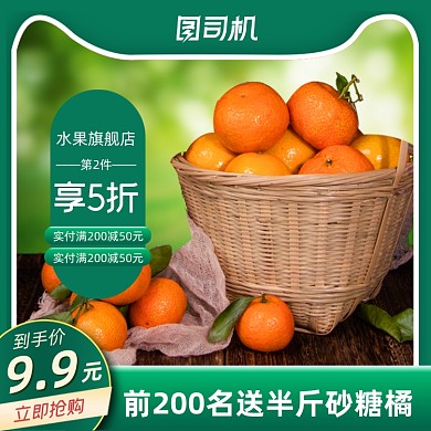水果生鲜砂糖橘子折扣促销主图直通车