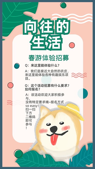 综艺节目向往的生活春游招募竖版配图