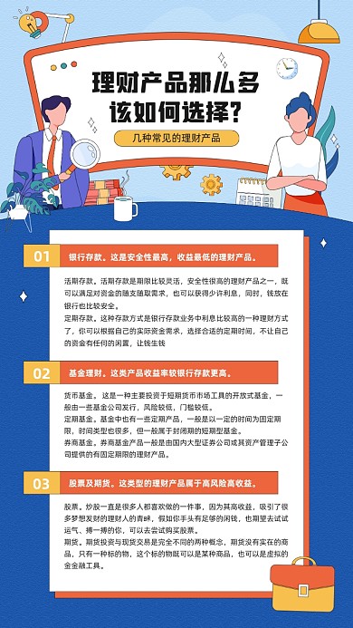 理财知识理财产品宣传手机海报