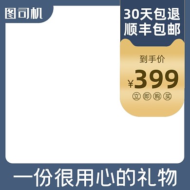 母亲节活动促销蓝色简约主图图标