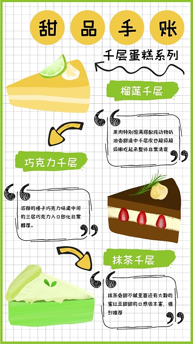 甜品手账文艺清新手机海报
