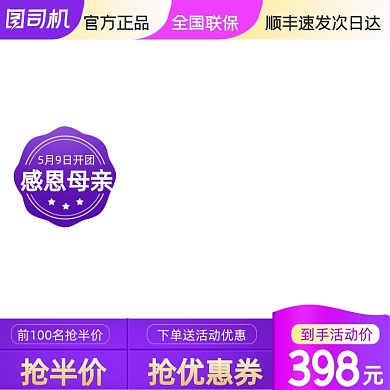 母亲节紫色渐变品牌盛典大促主图图标