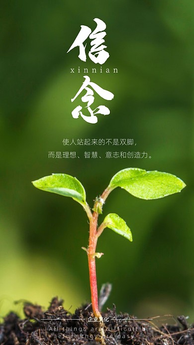 植物生长信念励志正能量摄影图海报