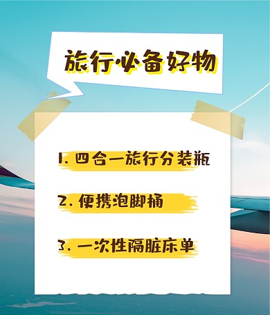 旅游必备好物便签纸视频号封面