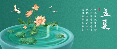 立夏节气荷花公众号首图