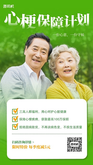 医疗养老保险介绍手机海报