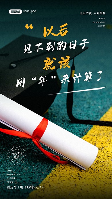 毕业季语录留言学士帽摄影图系列手机海报