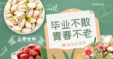 毕业季零食淘宝电商横版海报
