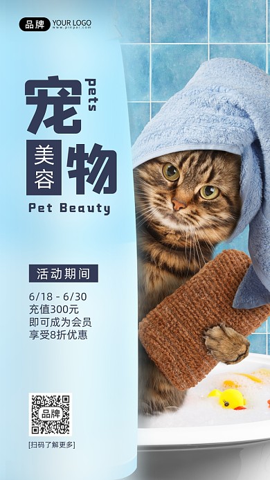 宠物美容活动摄影图海报