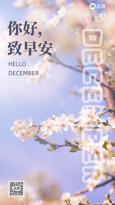 早安清新梅花日签月签摄影图海报