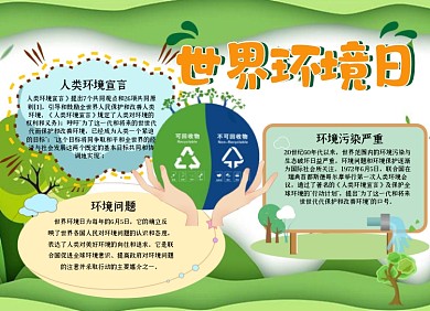 世界环境日绿色小报手抄报
