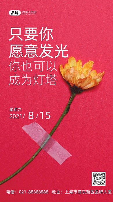 早安今日鲜花企业文化问候摄影图海报