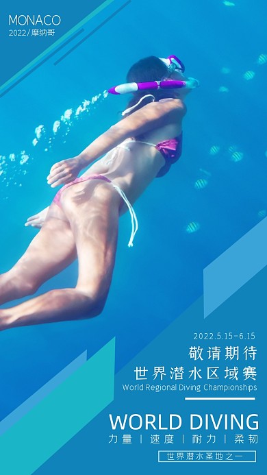 运动潜水区域赛摄影图海报