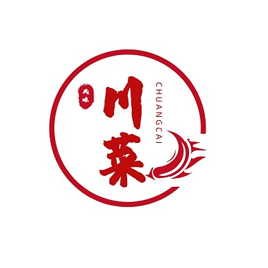 中国红中国风川菜馆logo