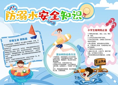 夏季防溺水安全知识手抄报小报