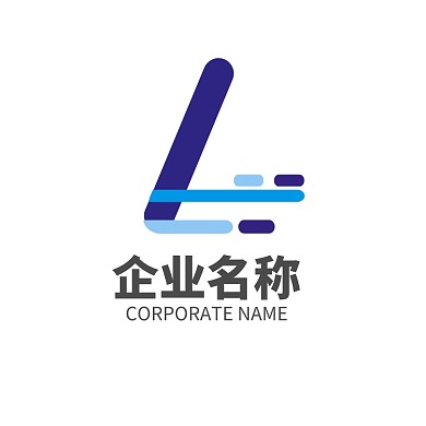 字母L蓝色企业通用