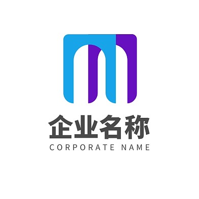 字母M企业几何LOGO