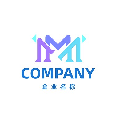 字母M唯美渐变字母LOGO
