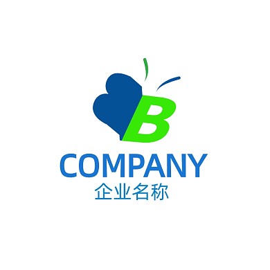 字母B渐变蝴蝶字母LOGO