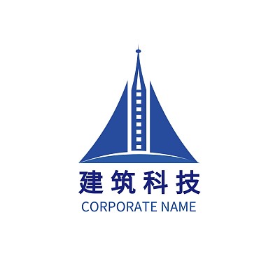 科技蓝建筑灯塔铁塔商务logo标志