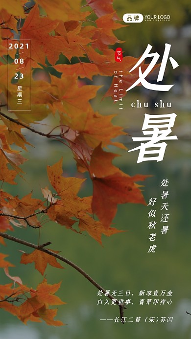 处暑节气摄影图海报