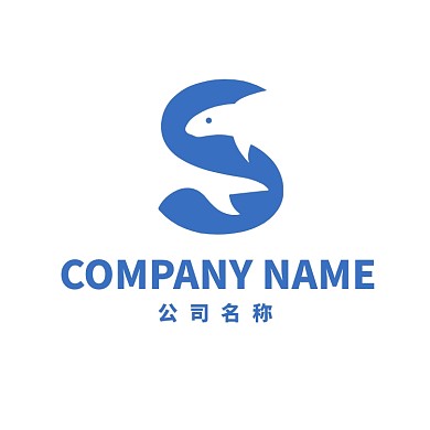 S字母鲸鱼蓝色logo