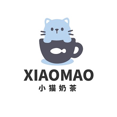 小猫咖啡厅咖啡馆奶茶LOGO标志VI