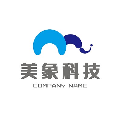 卡通大象创意字母LOGO