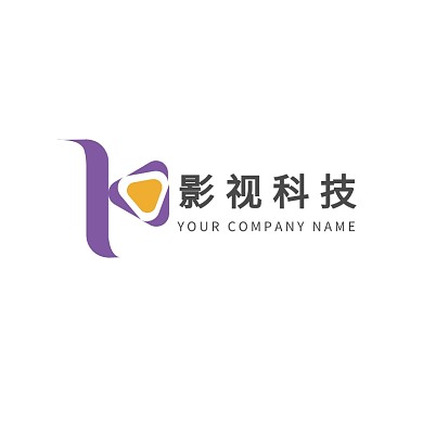 影视科技电影科技蓝K字母logo标志
