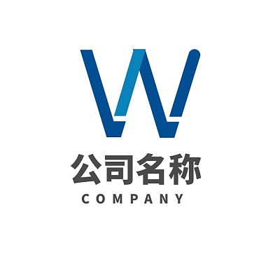 字母W形状纯字母单字母logo