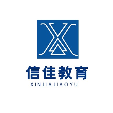 蓝色字母logo教育企业标识