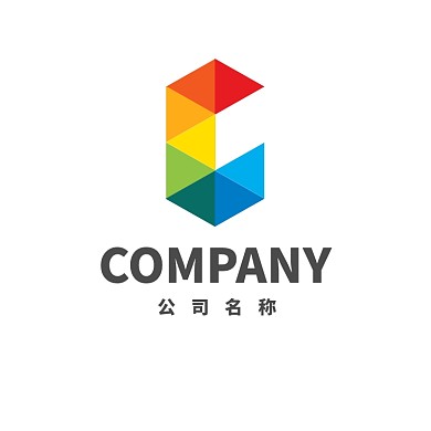 C字母彩虹字母logo
