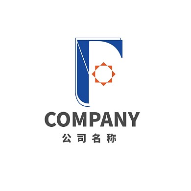 创意蓝色F字母logo设计