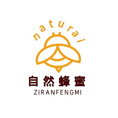 黄色渐变自然蜂蜜蜜蜂动物logo