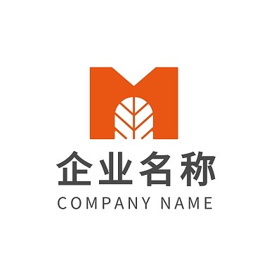 橙色渐变英文字母M教育行业LOGO