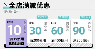 优惠券简约创意电商横版海报