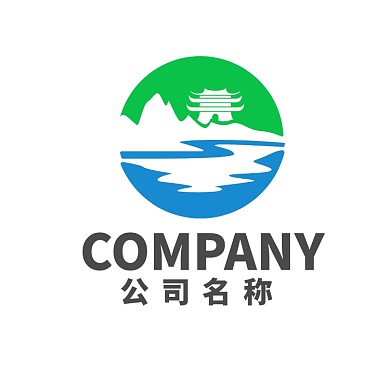 建筑山水元素组合通用logo