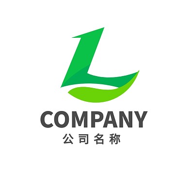 抽象L字母绿色农产品logoVI