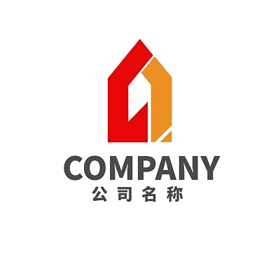 字母A矩形房子建筑logo设计
