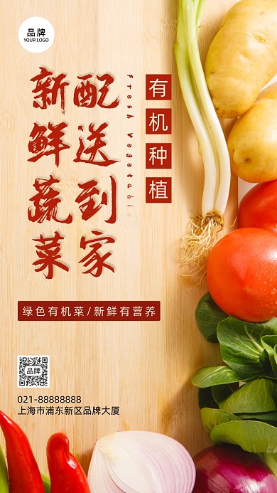 有机蔬菜配送辣椒洋葱青菜摄影图海报