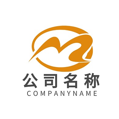 大气简约时尚M字母类logoVI标志