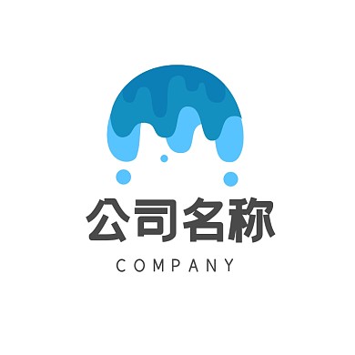 蓝色渐变海浪潮汐通用logo