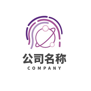 线条科技紫色企业logo