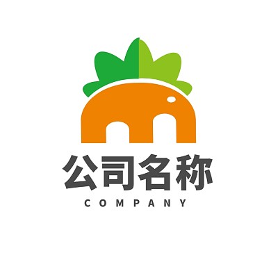 胡萝卜果蔬m字母形logo