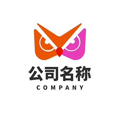 V字母猫头鹰娱乐传媒行业logo