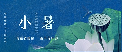 小暑节气夏日荷花公众号首图