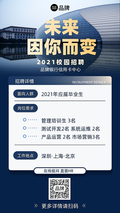 校园招聘城市建筑摄影图海报