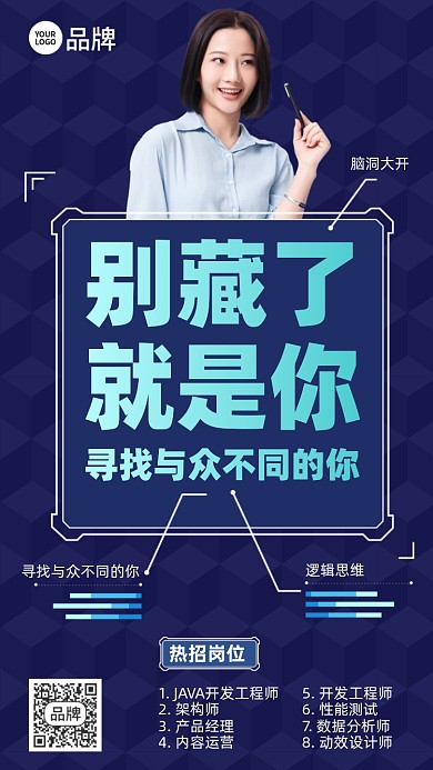 热招岗位摄影图海报